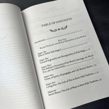 Load image into Gallery viewer, The Polish Folk Magic book table of contents pictured on a dark background.

This item is sold at Coyote Supply Co a BIPOC and LGBTQIA+ owned zero waste witch store in Reno Nevada