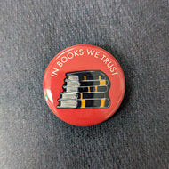 A glossy red button that reads 