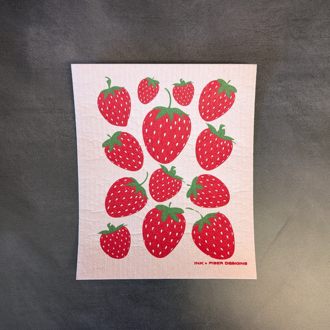 Swedish Dish Cloth: Strawberries