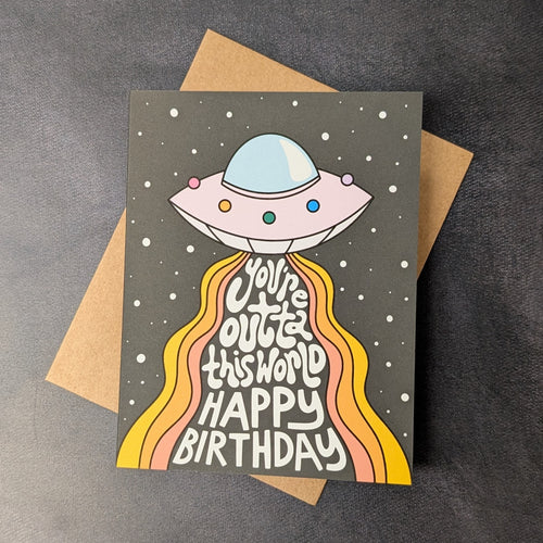 UFO Birthday Card