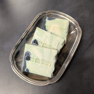 Three black, white, and green soap bars in a silver plate on a black background. The soap bars are stamped with the brand name Soap Distillery.

This item is sold at Coyote Supply Co a BIPOC and LGBTQIA+ owned zero waste witch store in Reno Nevada
