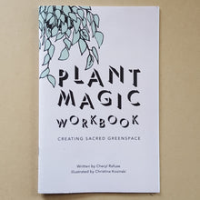 Load image into Gallery viewer, Light pink cover of Plant Magic Workbook features a mint green vine plant in top left corner &amp; the title in black text available at Coyote Supply Co, a zero waste witch store in Midtown Reno, Nevada that is BIPOC owned