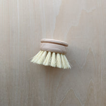 Load image into Gallery viewer, Round wooden brush with agave bristles available at Coyote Supply Co, a zero waste witch store in Midtown Reno, Nevada that is BIPOC owned