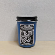 Load image into Gallery viewer, Blue soy wax candle in glass jar with black &amp; white label by Firme Arte available at Coyote Supply Co, a zero waste witch store in Midtown Reno, Nevada that is BIPOC owned