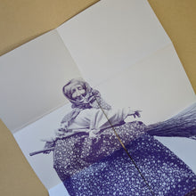 Load image into Gallery viewer, Purple Baba Yaga poster printed on lavender paper  by Snake Hair Press available at Coyote Supply Co, a zero waste witch store in Midtown Reno, Nevada that is BIPOC owned