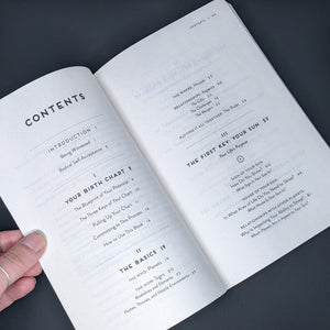 Table of contents featuring black text on white pages