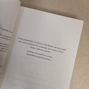 Dedication in Consumed by Aja Barber. White page with black text.