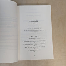 Load image into Gallery viewer, Table of Contents for Consumed by Aja Barber. White page with black text.