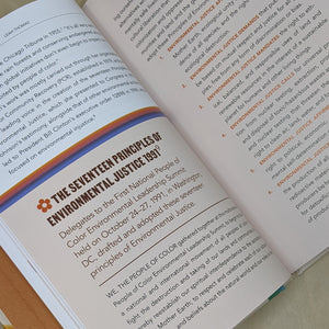 Interior page from The Intersectional Environmentalist by Leah Thomas. Off white page with brown lettering.
